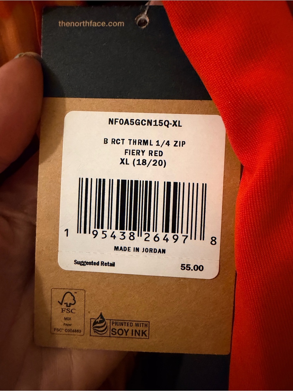 The North Face Youth Red & Black Performance Half-Zip Jacket - Picture 3 of 3